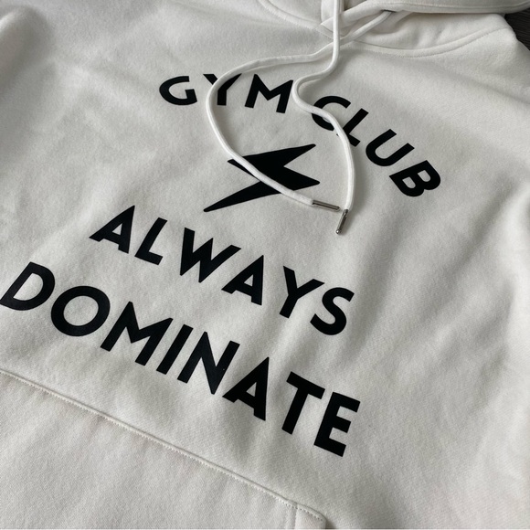AWDM | Always Dominate Gym Club Off White Cream Oversized Athleisure Hoodie XL - Picture 2 of 8